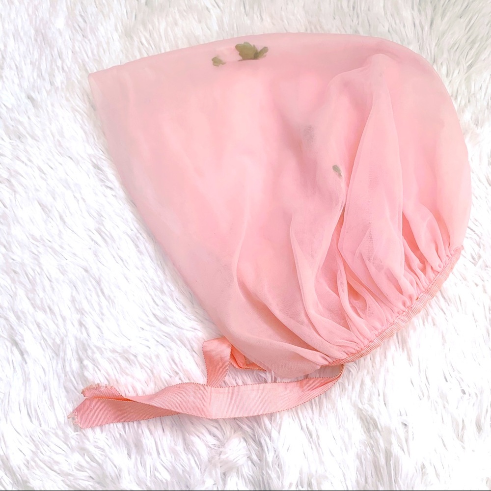 Vintage 1950s Head Silk Cover up / Curler Cover up